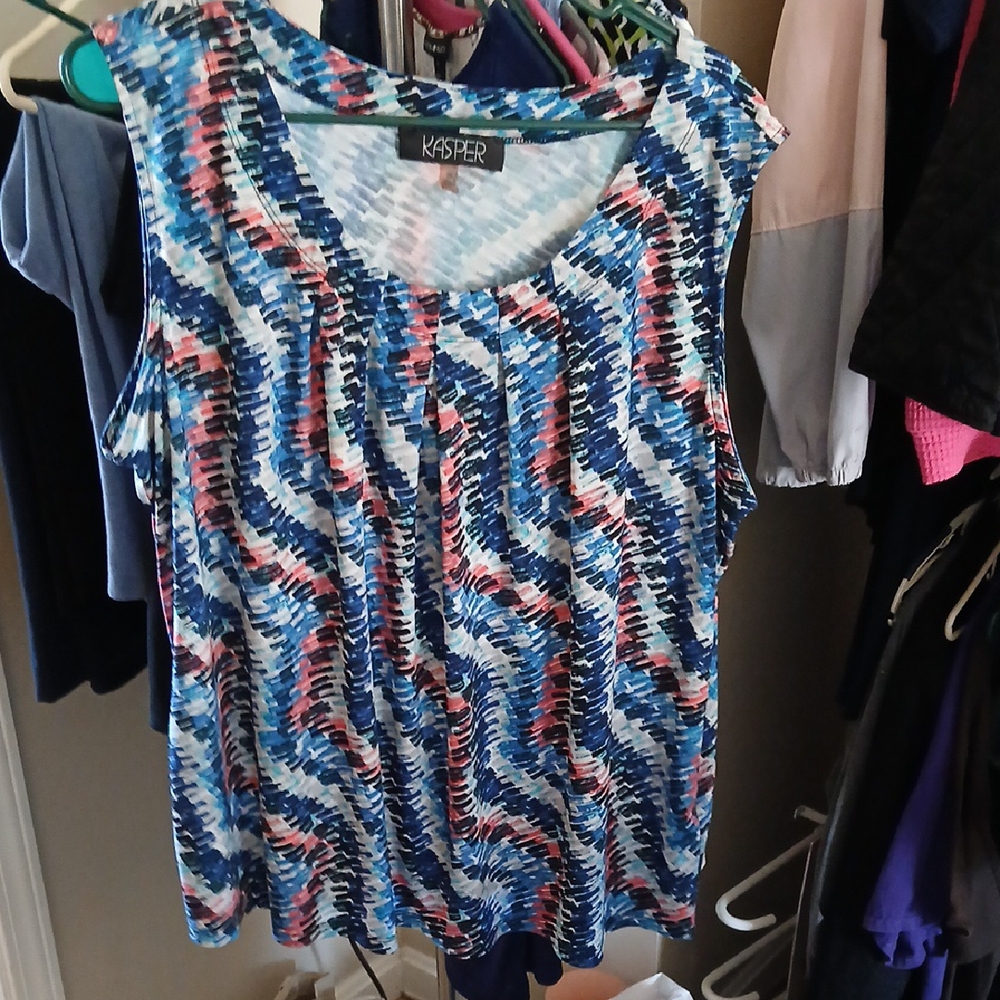 Kasper Multicolor Patterned Tank Top